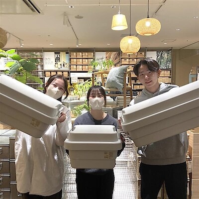 再生ポリプロピレン入り 頑丈収納ボックス 特大 浅型 ホワイト